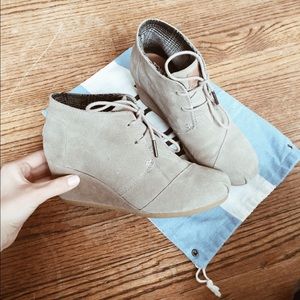 TOMS desert wedge booties